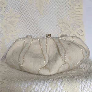 Vintage white beaded purse